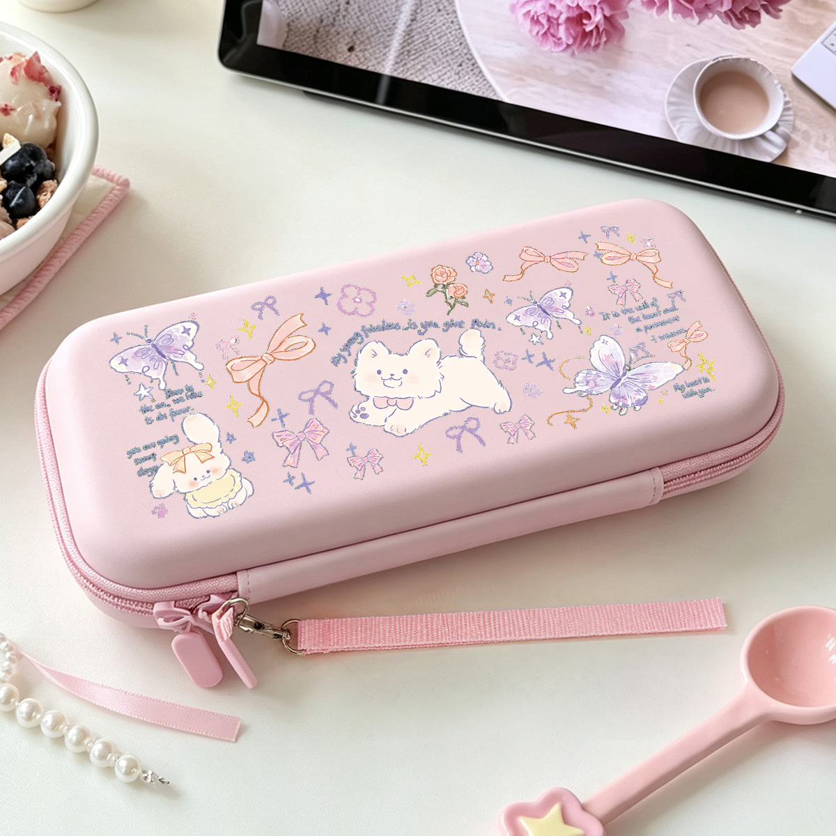 Gaming Accessories Bag - 메쉬 포켓이 있는 휴대용 케이스, 닌텐도