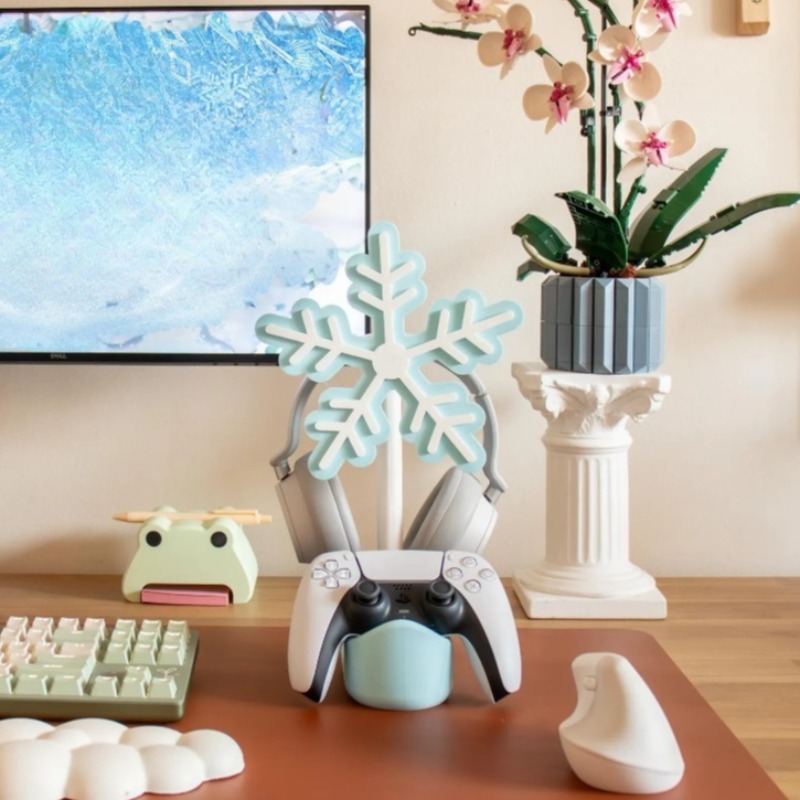 눈송이 모양 헤드폰 스탠드 3D 프린팅 귀여운 이어폰  - Gaming Accessories Rack 리뷰 및 가격