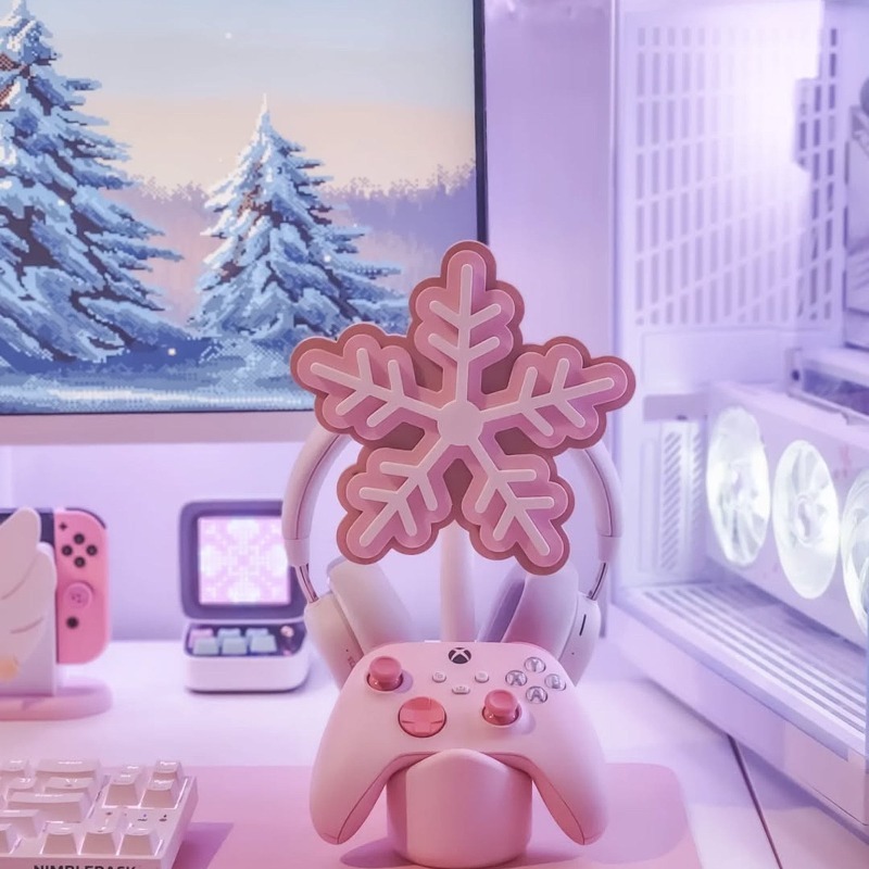 눈송이 모양 헤드폰 스탠드 3D 프린팅 귀여운 이어폰  - Gaming Accessories Rack 리뷰 및 가격