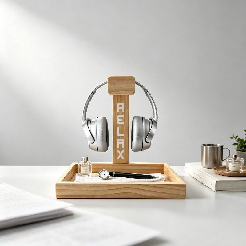 나무 재질 게이밍 헤드셋 스탠드, 헤드폰 및 컨트롤러용 - Gaming Accessories Rack 리뷰 및 가격