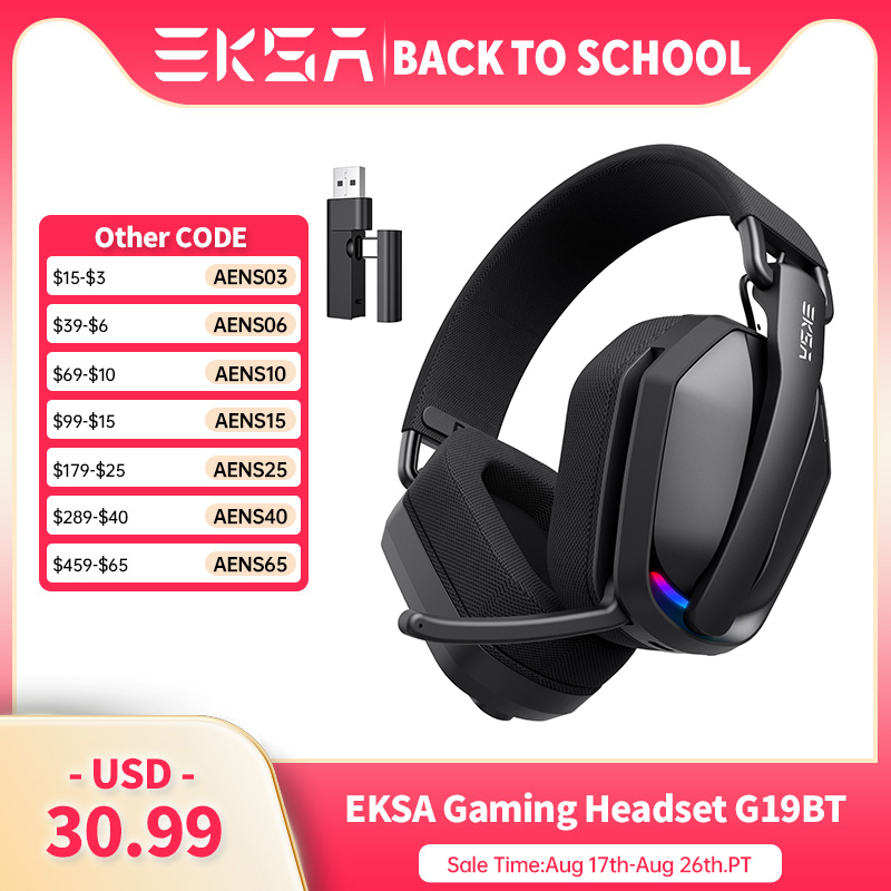 EKSA G19BT 2.4GHz 무선 게이밍 헤드폰 초 - Venom Gaming Accessories 리뷰 및 가격